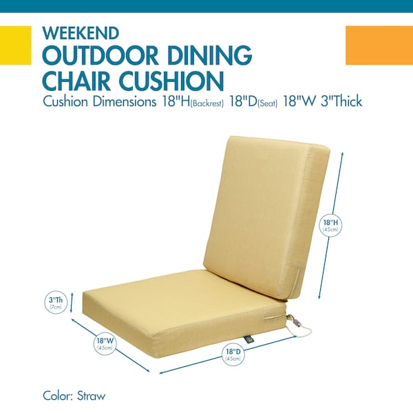 Weekend 36 X 18 X 3 Dining Chair Cushions, Straw